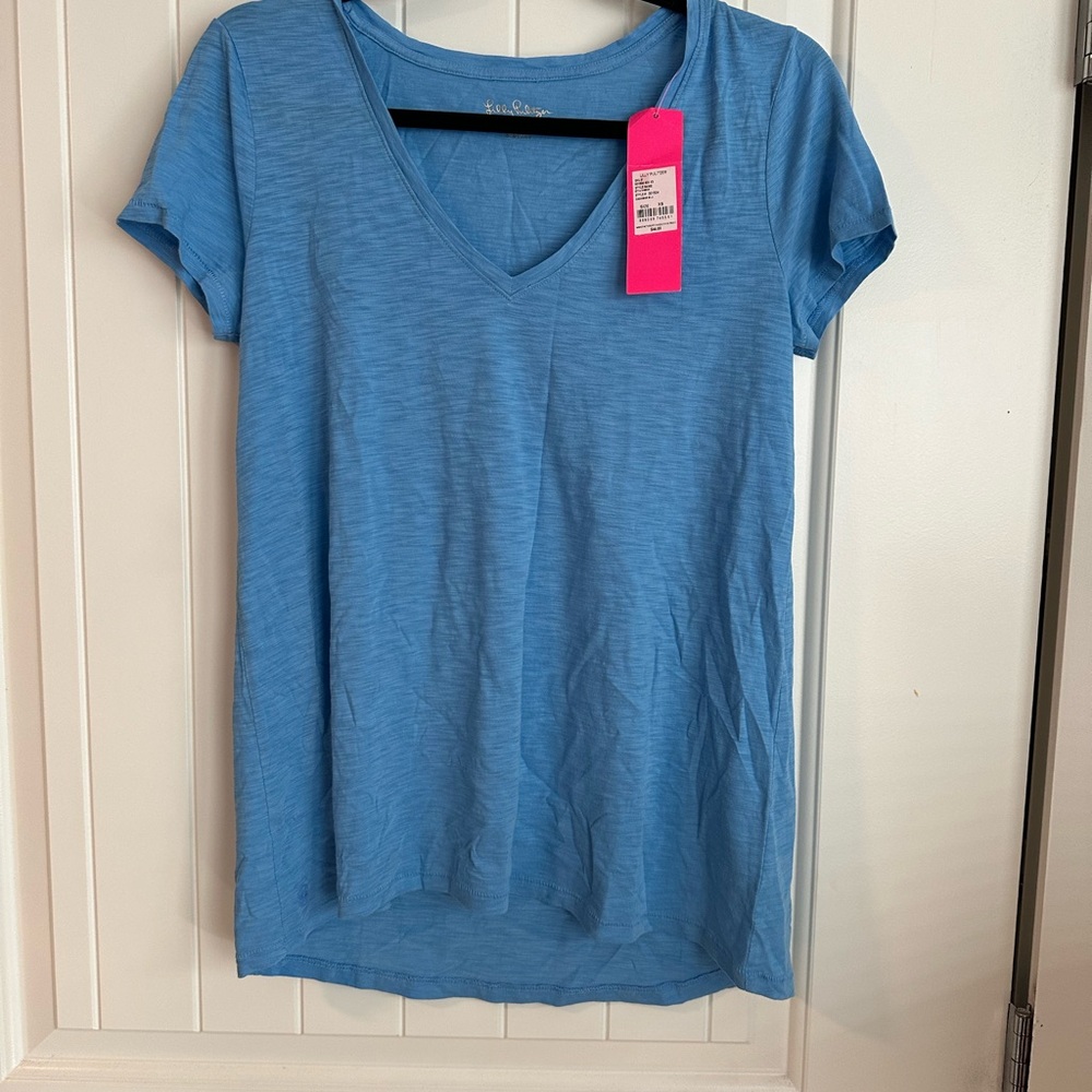Lilly Pulitzer Women's Blue V-Neck Top